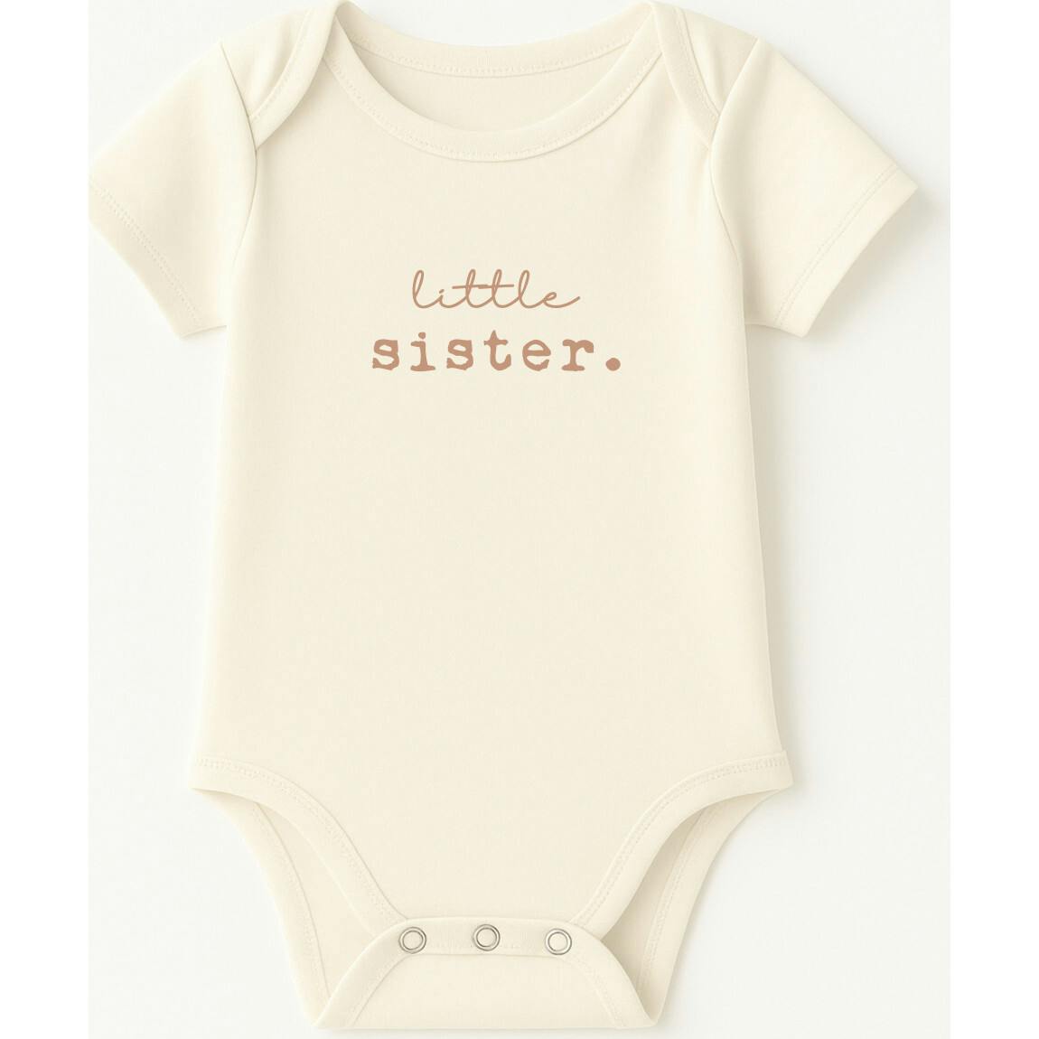 Little Sister Clay Organic Cotton Short Sleeve Baby Bodysuit