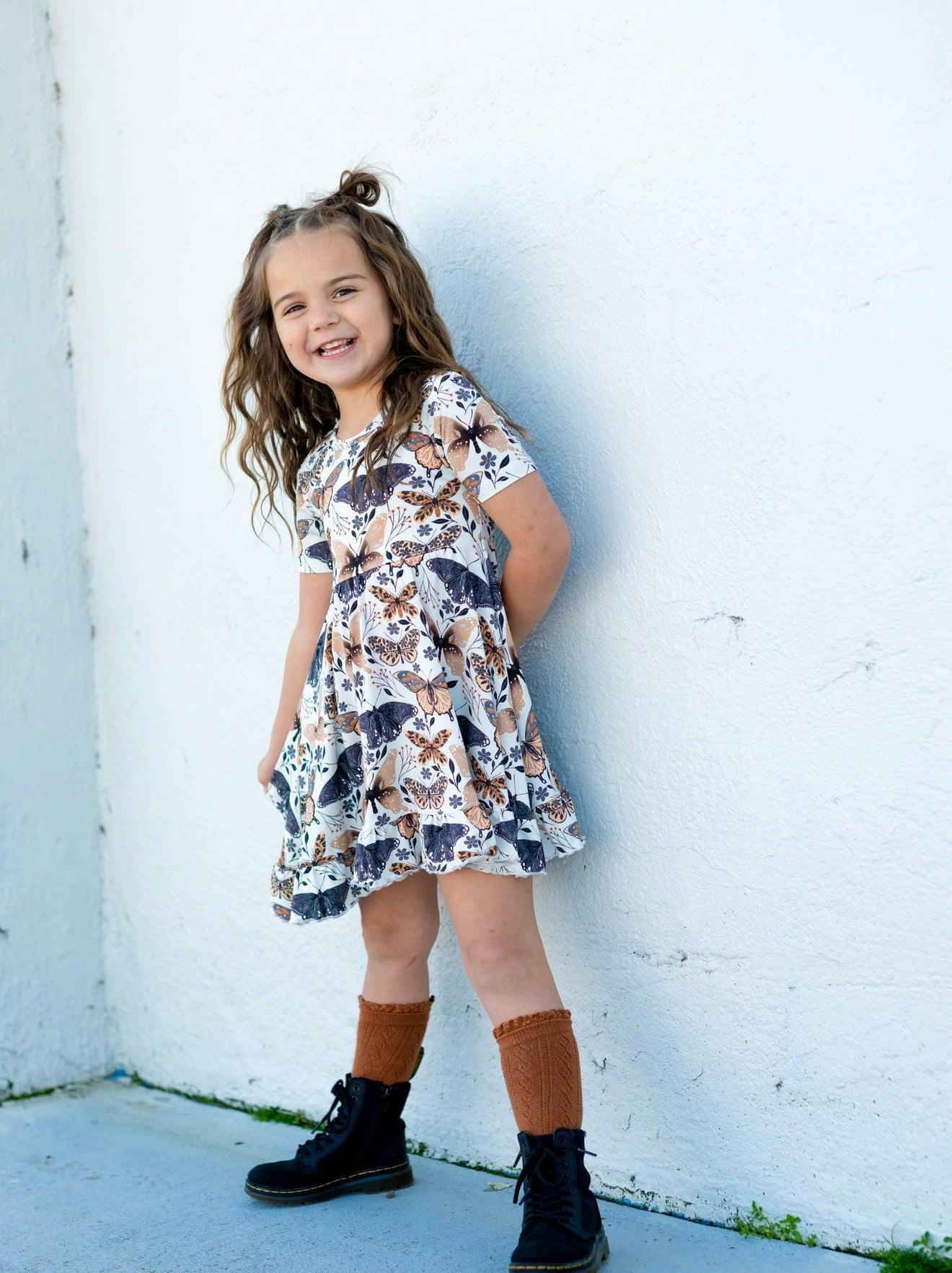 Flutter Shortsleeve Twirl Dress