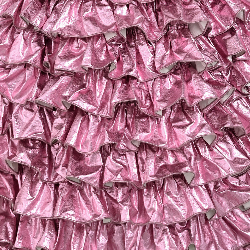 Pink Valeriane Tiered Ruffle Dress