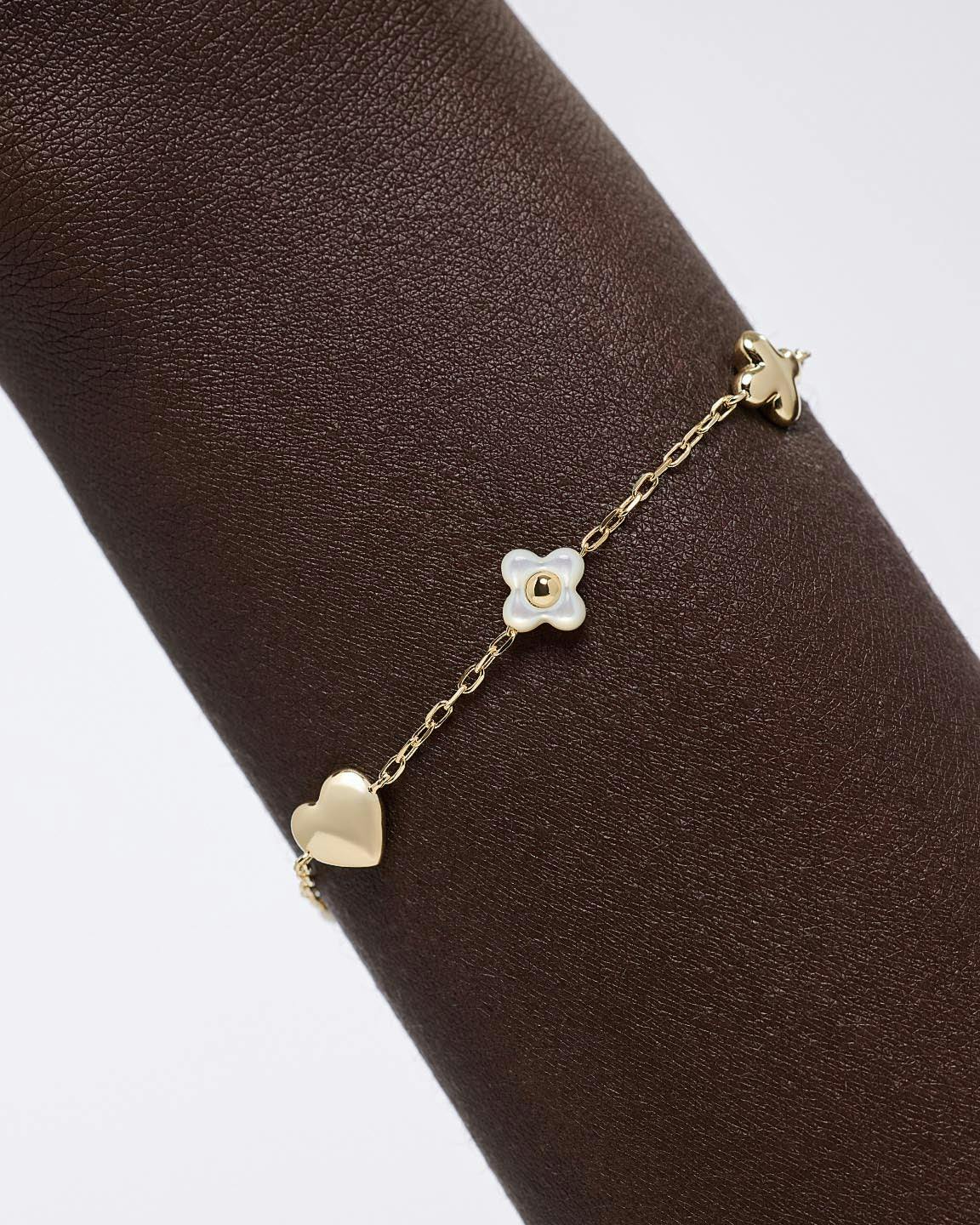 Gold Charm Bracelet - Azura Bracelet Mother of Pearl