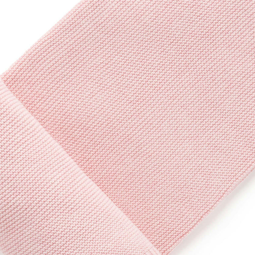 Textured Knit Blanket Pink Melange