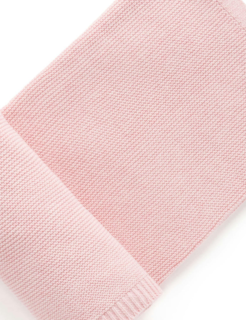 Textured Knit Blanket Pink Melange
