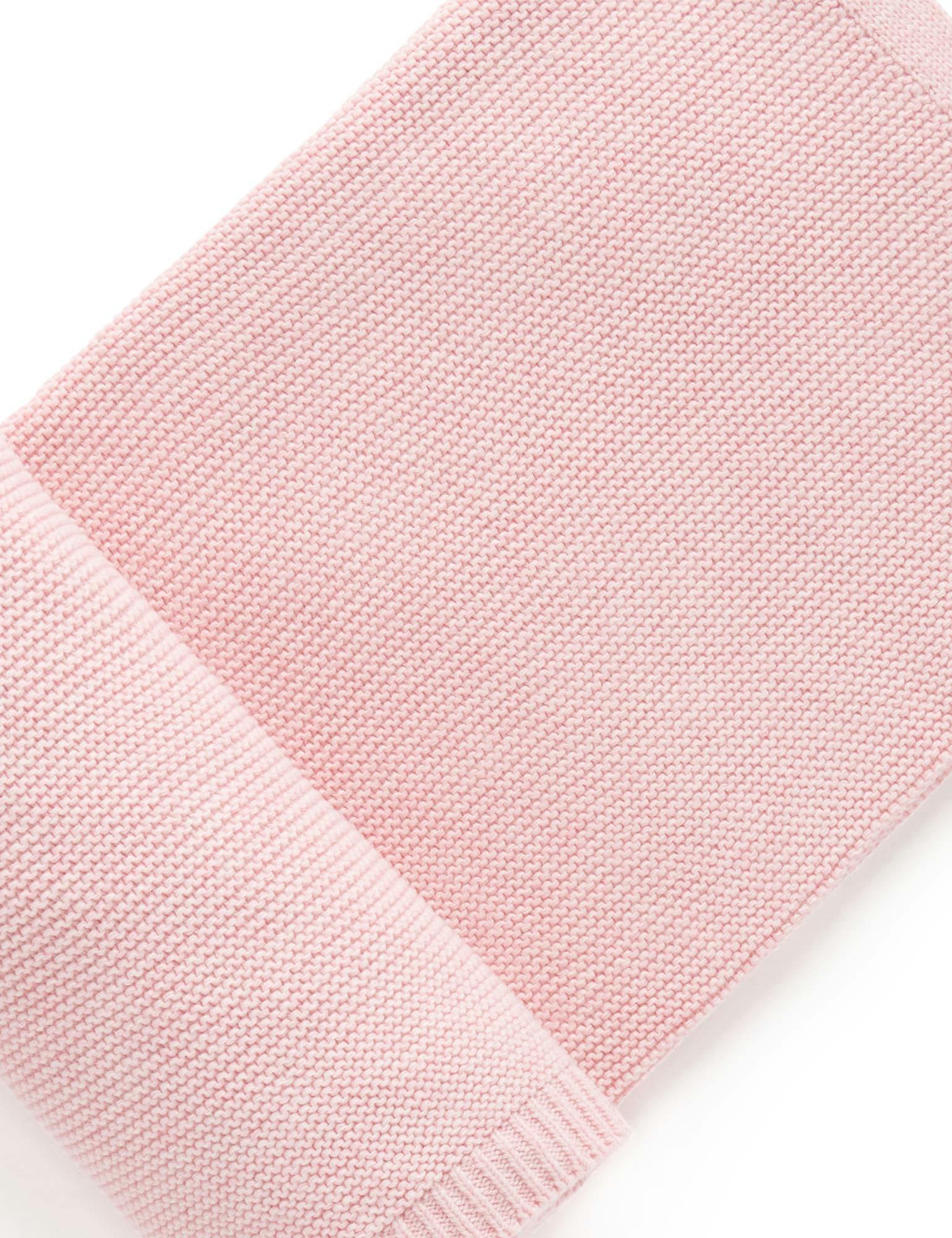 Textured Knit Blanket Pink Melange