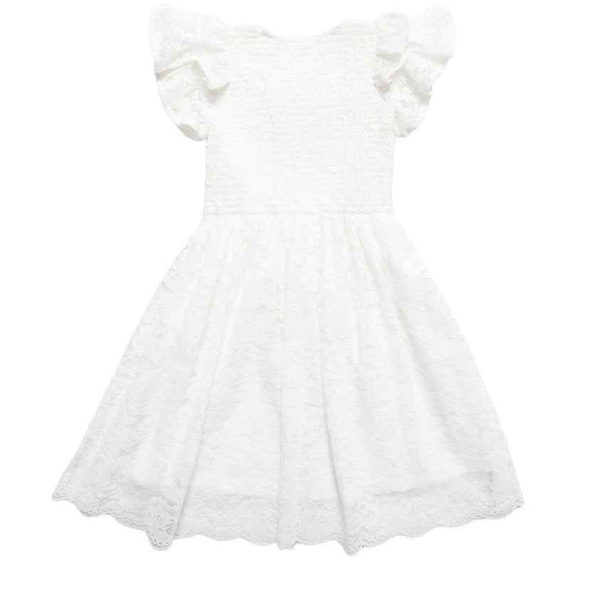 Mini Hattie Dress in White Lace