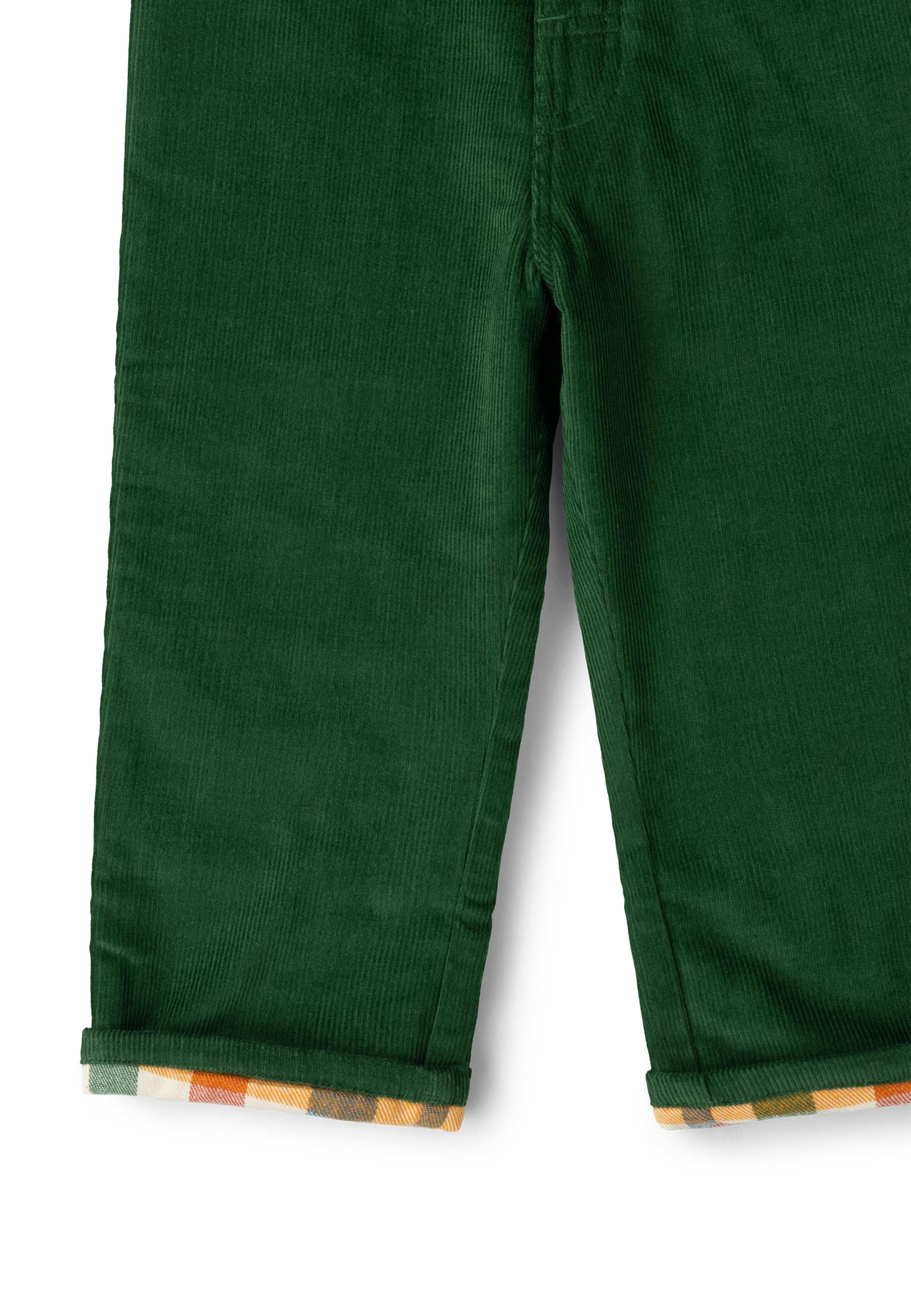 Olive Green Corduroy Lined Adventure Jeans, Green