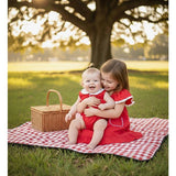 Infant Girls' Red Peter Pan Collar Bubble Romper, Red
