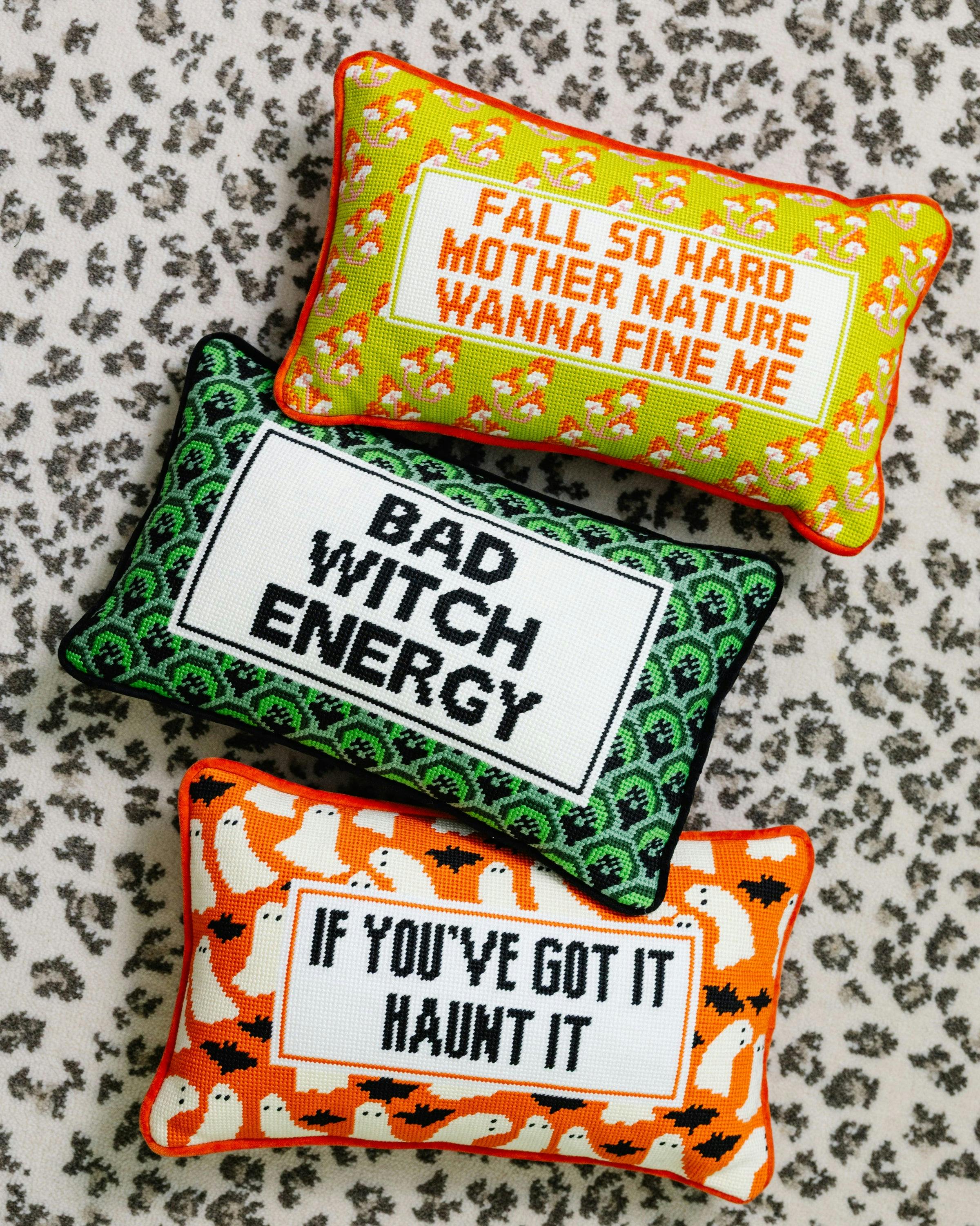 Bad Witch Energy Needlepoint Pillow