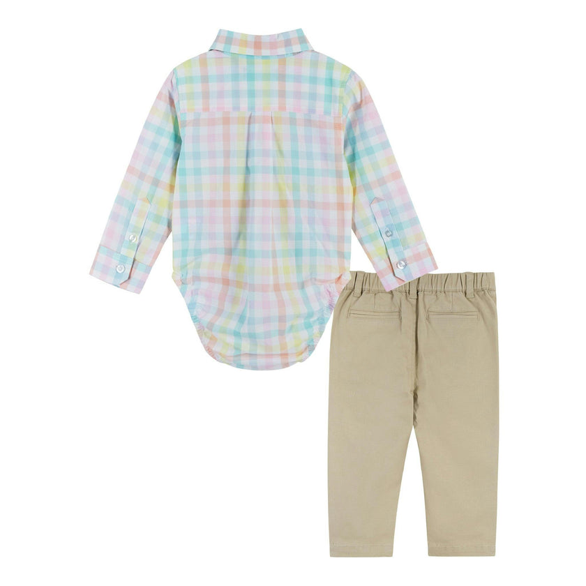 Easter Plaid Shirt & Khaki Pants Set