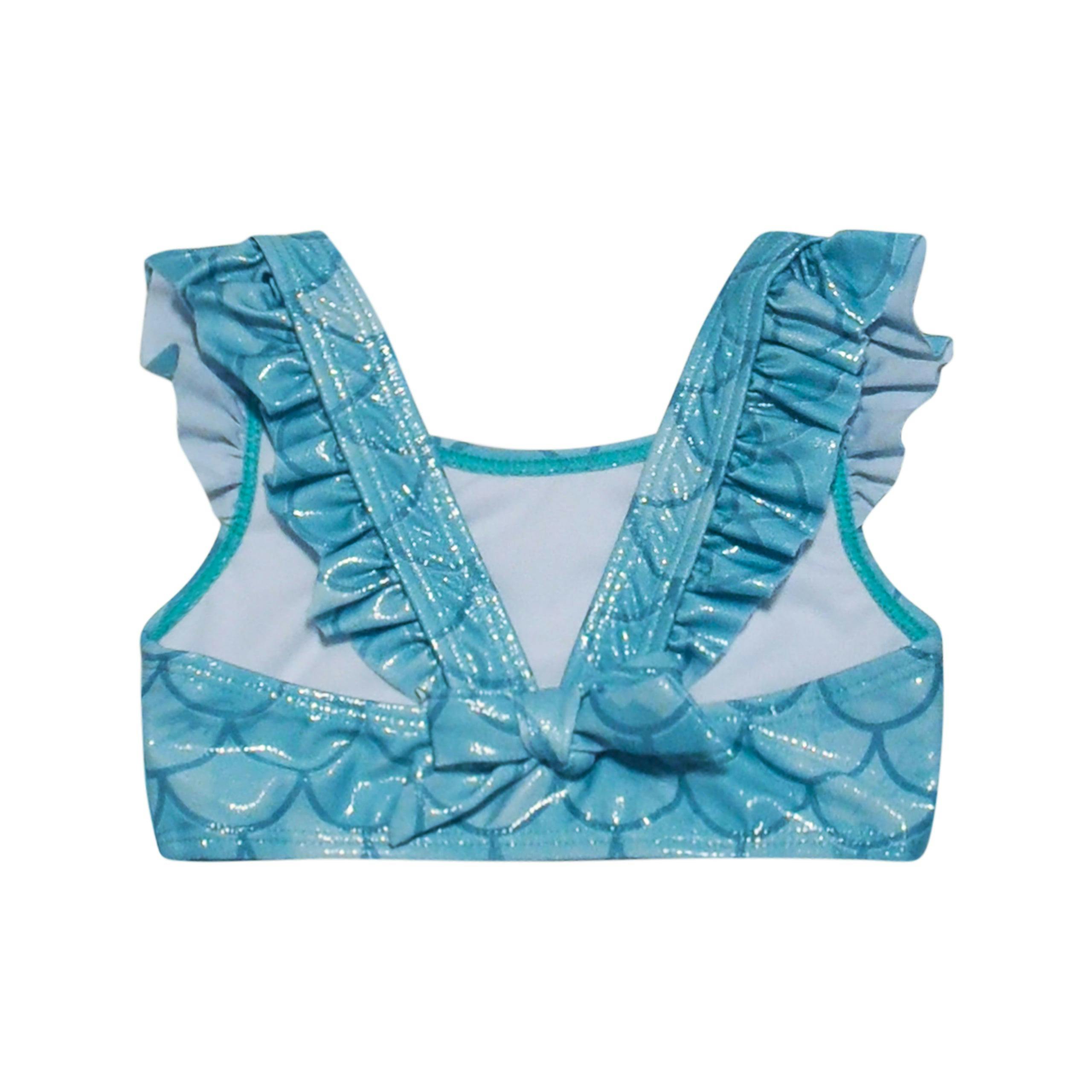 UPF 50+ 3 Piece Mermaid Swim Set w/ Ruffle Shoulder