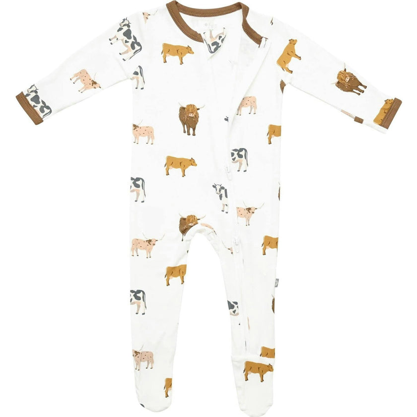 Zippered Footie, Moo