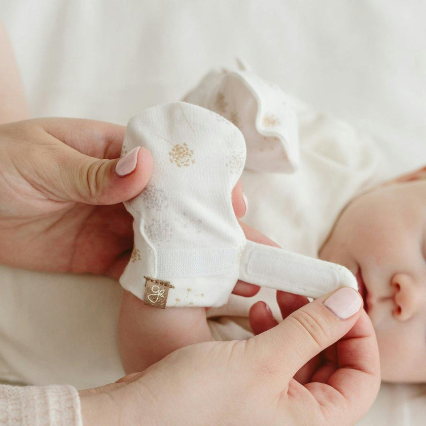 STAY ON 3-PACK MITTS | LAVENDER + DANDELION + HIGH PRAIRIE — Bamboo Organic Cotton Blend, 0–6M