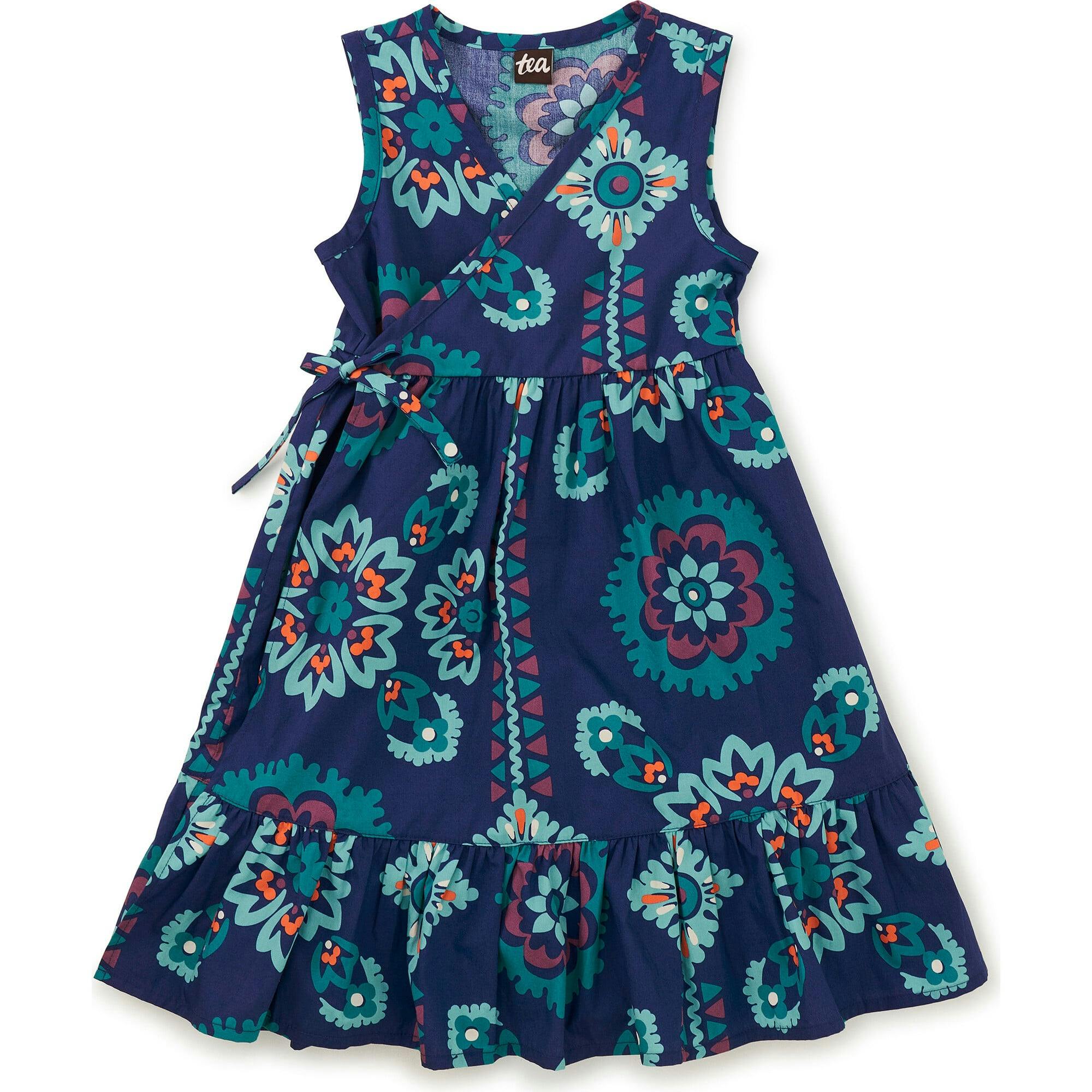 Sleeveless Wrap Dress, Blue