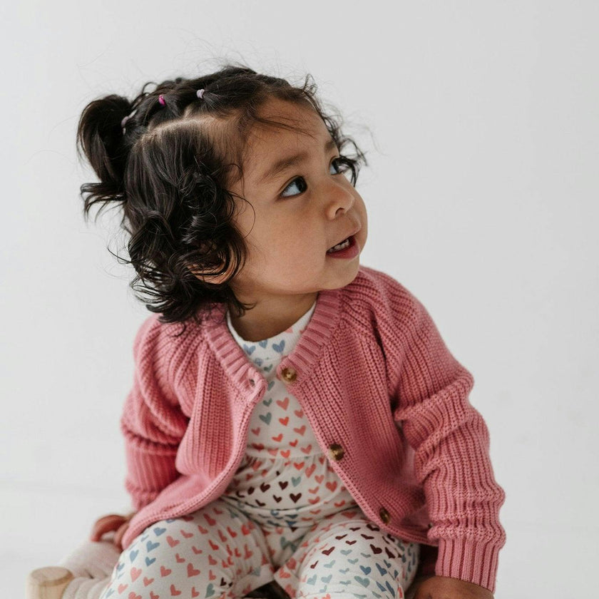 Girls Knit Cardigan in Pink