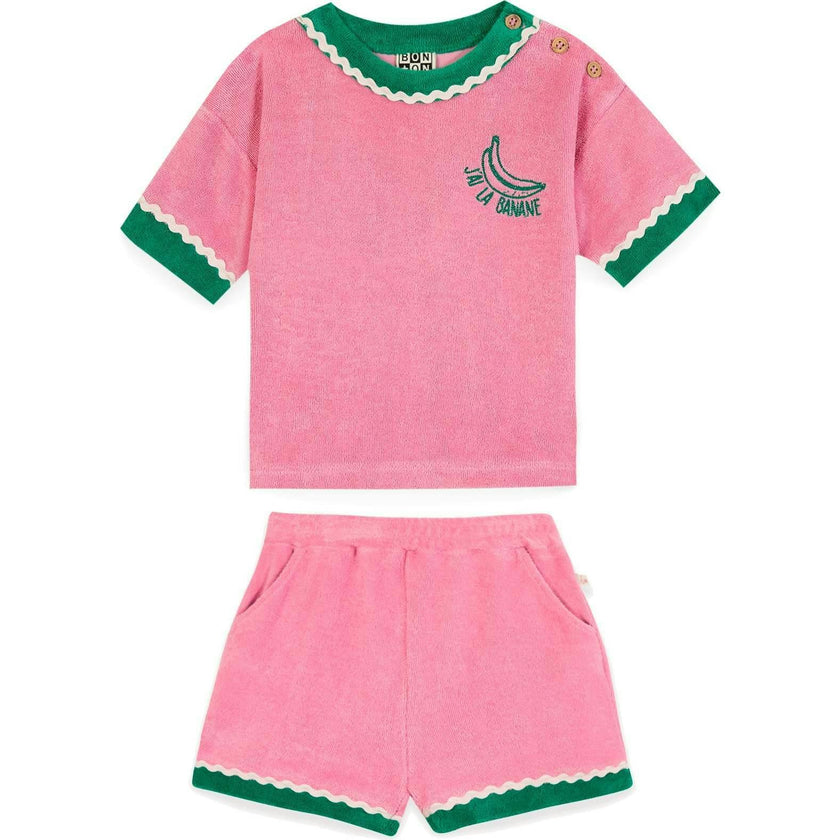 BONTON Livia Terry Baby Set - Rose Fiesta