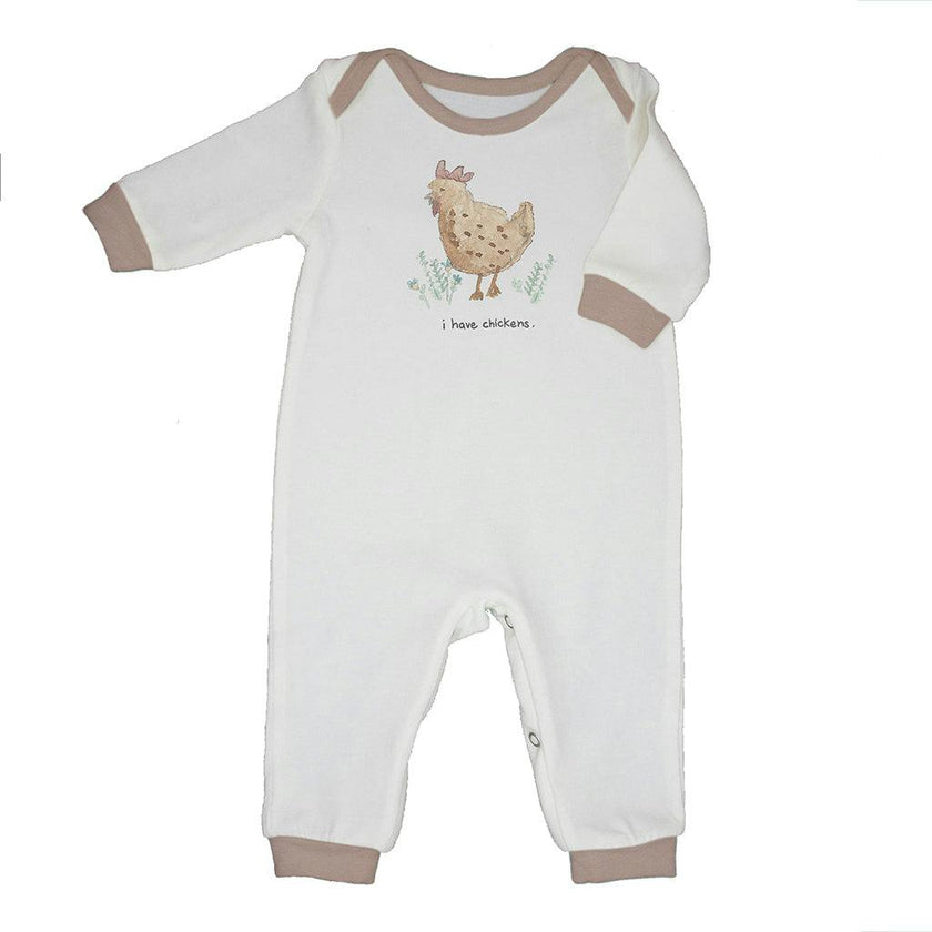 Cream "I Like Chickens" Bodysuit