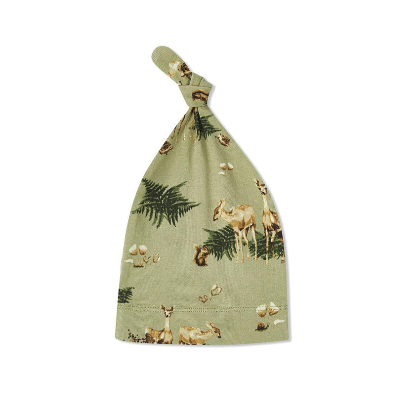 Forest Party Organic Cotton Knotted Beanie Hat