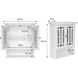 Windsor Wooden Wall Cabinet with Glass Mosaic Doors