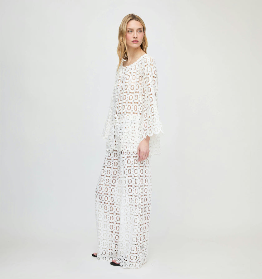 The Kaya Pool Pant - White Broderie