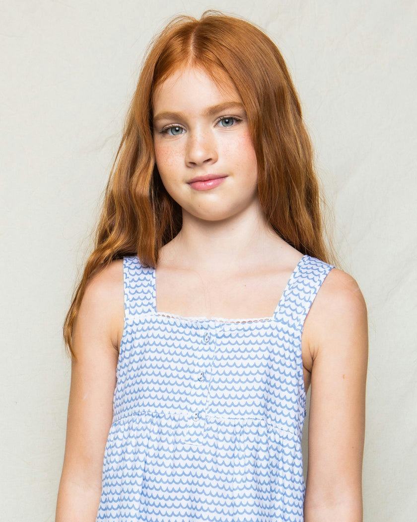 Girl's Twill Charlotte Nightgown in La Mer