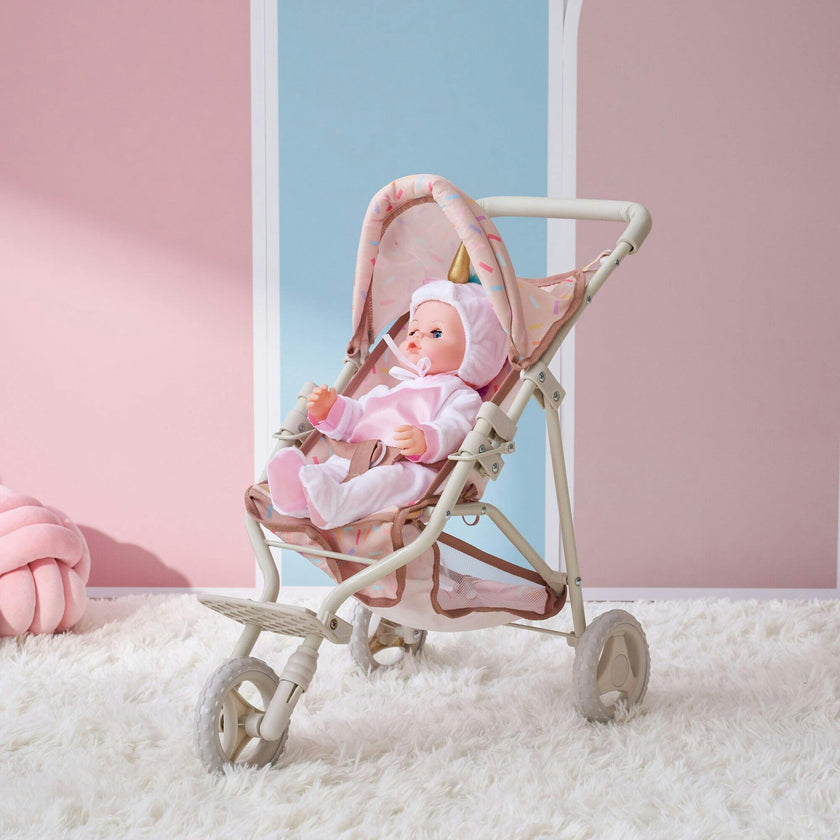 Olivia's Little World Confetti Doll Jogging Stroller with Retractable Canopy