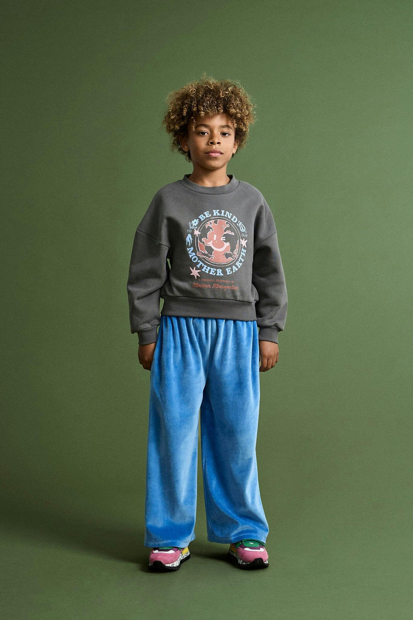 POSTCARD VELVET TROUSERS BLUE
