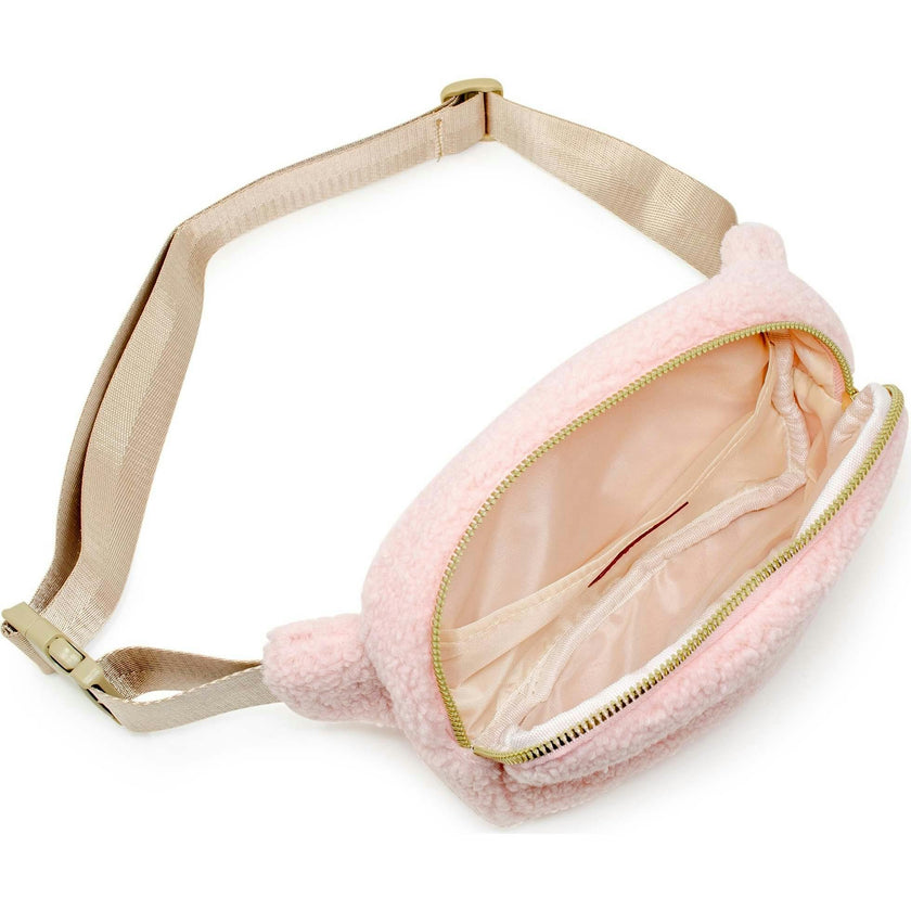 Fuzzy Belt Bag with Heart for Kids
