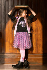 Organic Cotton Jersey T-Shirt Black And Mauve