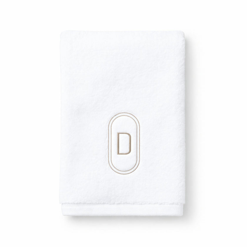 DH Oval Monogram Embroidered Fingertip Towel