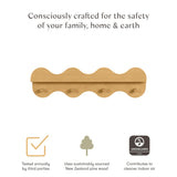 Lido Wave Bookshelf with Hooks in Honey