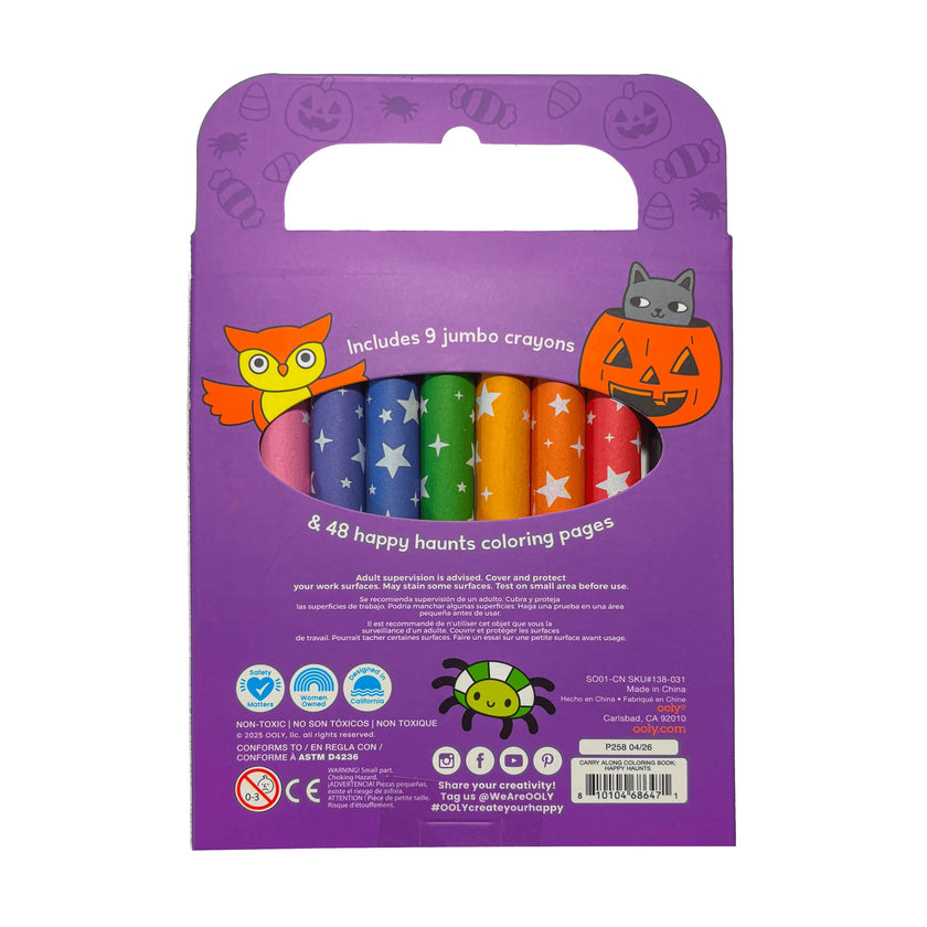 Carry-Along! Coloring Book and Crayon Set - Happy Haunts - Set of 9 Crayons