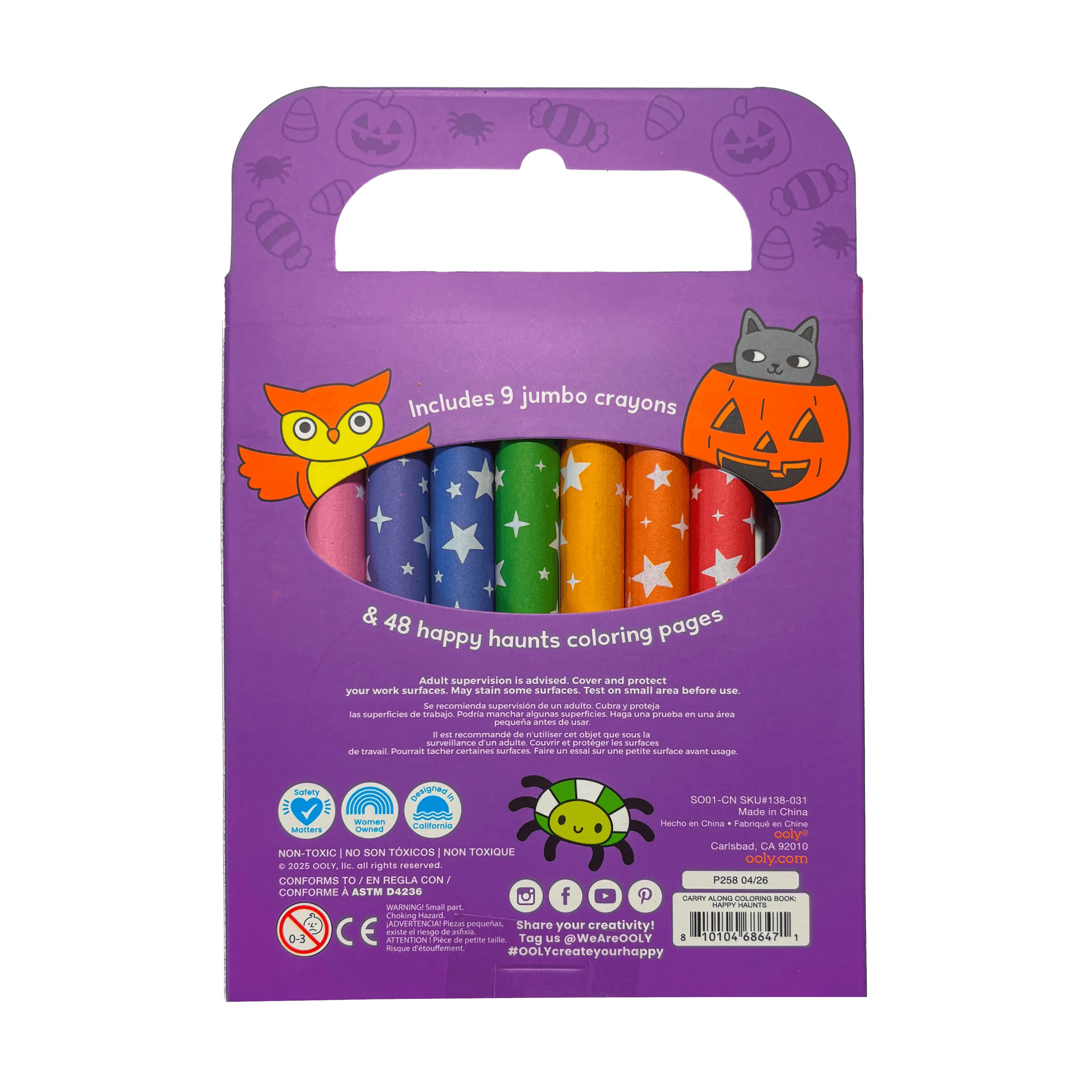 Carry-Along! Coloring Book and Crayon Set - Happy Haunts - Set of 9 Crayons