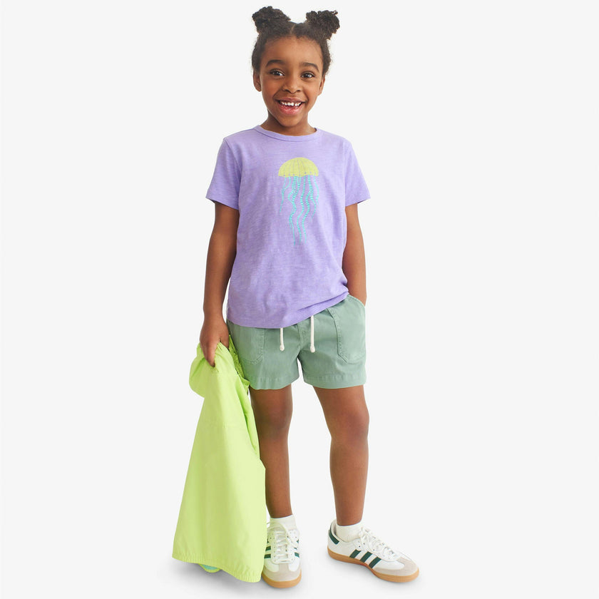 Kids garment dyed stretch chino midi short