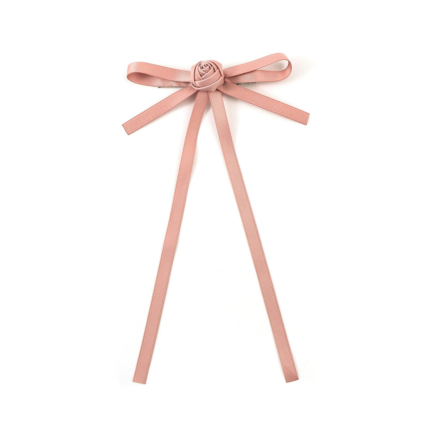 Halo Luxe Darla Rose Bow Hair Clip - Mauve