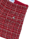 Red Tweed Button Shorts