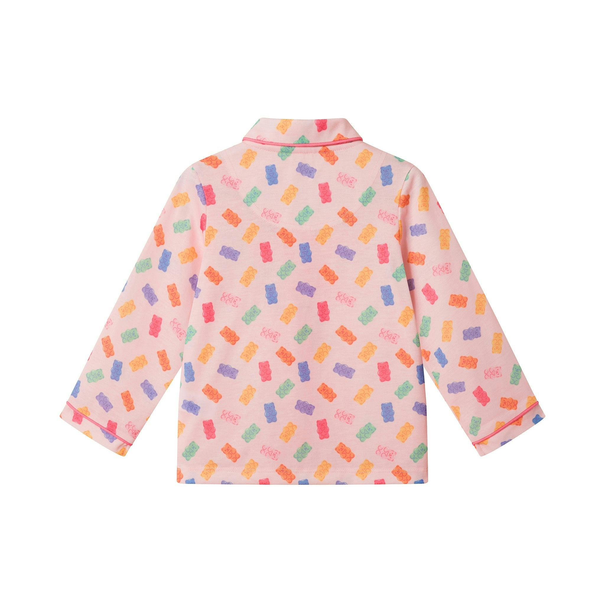 Girls (2-4) Buttondown Pajama Set | Gummy Bears - Pink