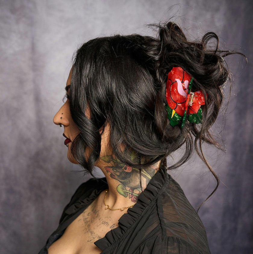 Rose Tattoo Hair Claw