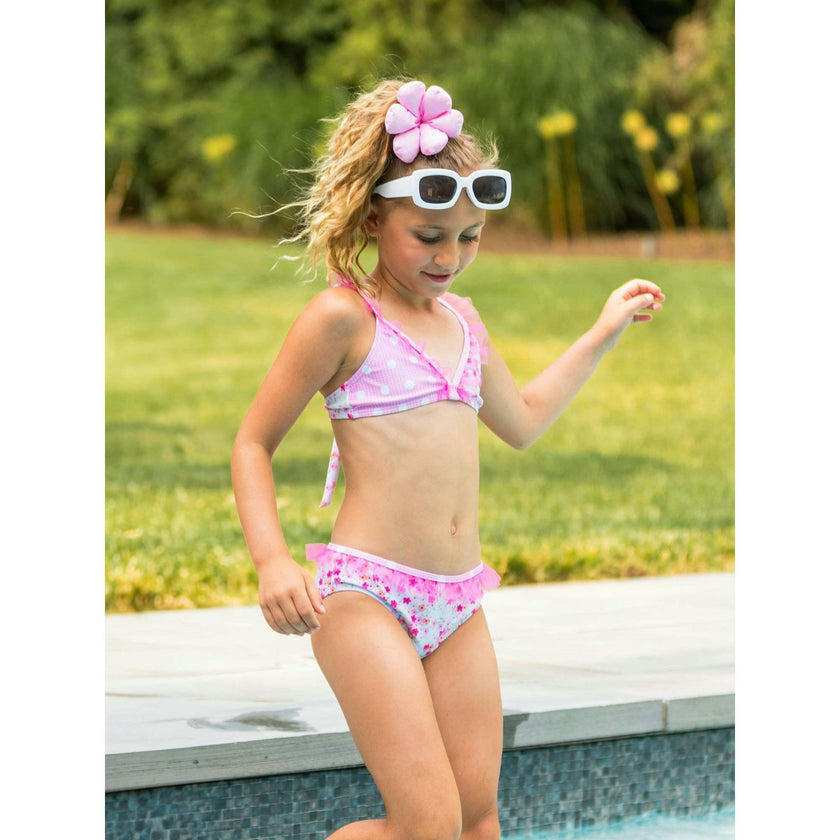 Krista Ruffle Floral Printed Bikini Swimsuit