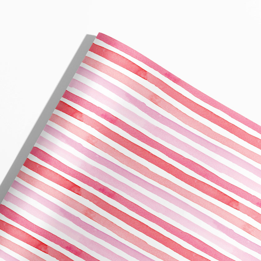 Pink Watercolor Stripes Gift Wrap
