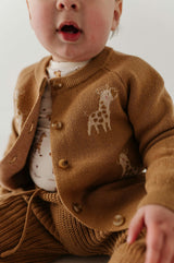 Knit Cardigan in Giraffe