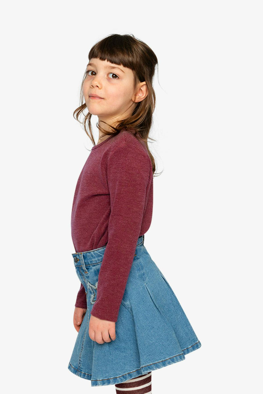 Brushed Rib Crew Neck Top Reddish-Brown