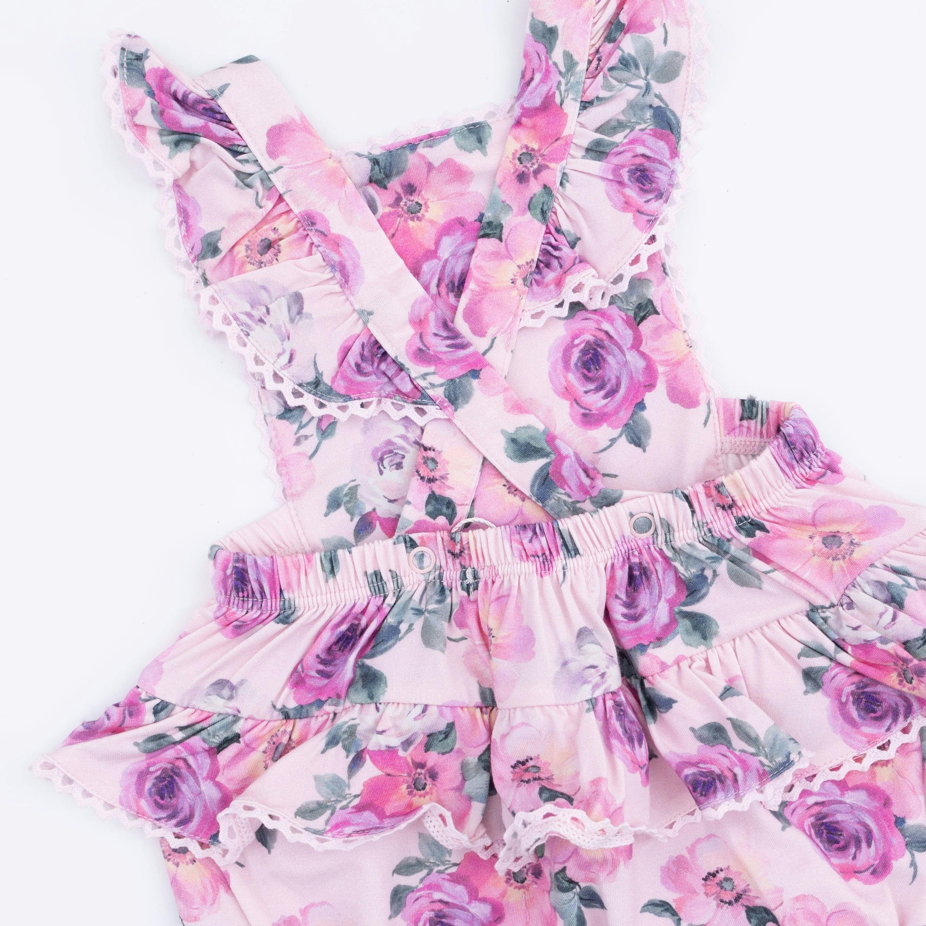 Rose Abundance - Ric Rac Ruffle Sunsuit