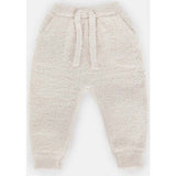 Fuzzy Drawstring Waist Ribbed Cuff Joggers