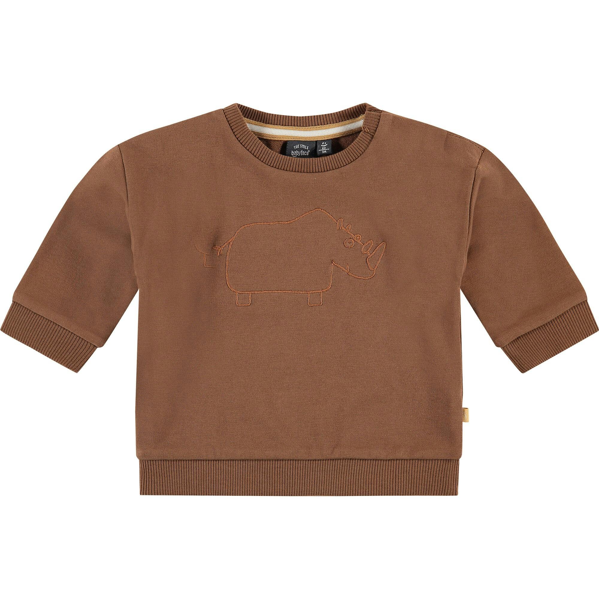 Embroidered Rhinoceros Crew Neck Sweatshirt