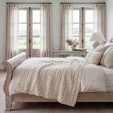 Textured Sustainable Knit Throw Blanket - Chunky Cable