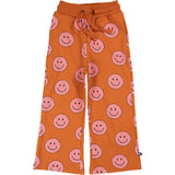 Happy Faces Print Elastic Waistband Drawstring Pockets Sweatpants