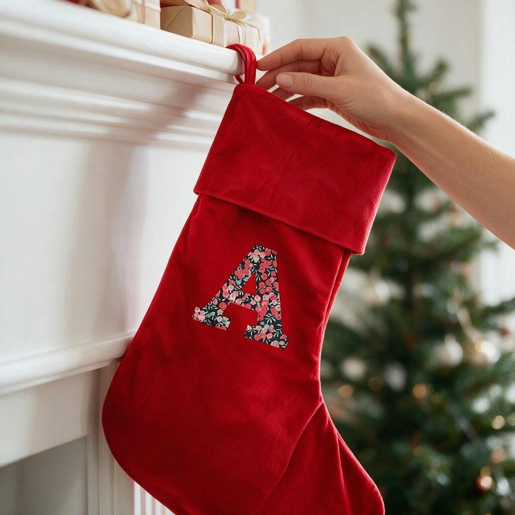 Liberty of London Christmas children's personalised stocking - red