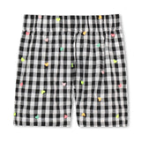 White Heart Tee & Check Shorts Set