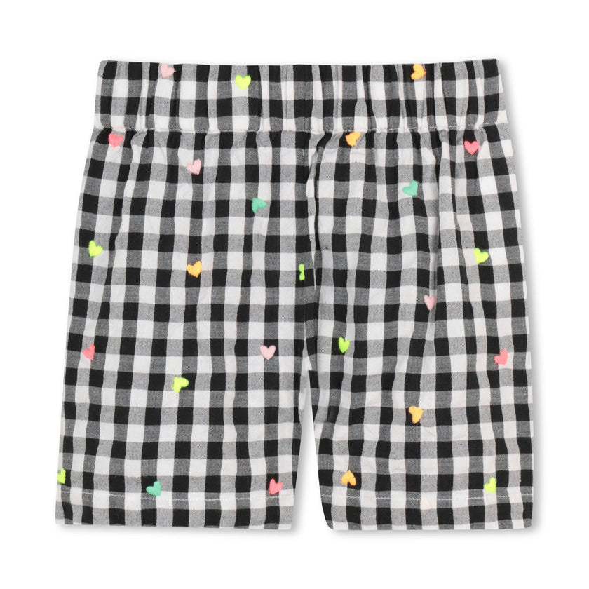 White Heart Tee & Check Shorts Set
