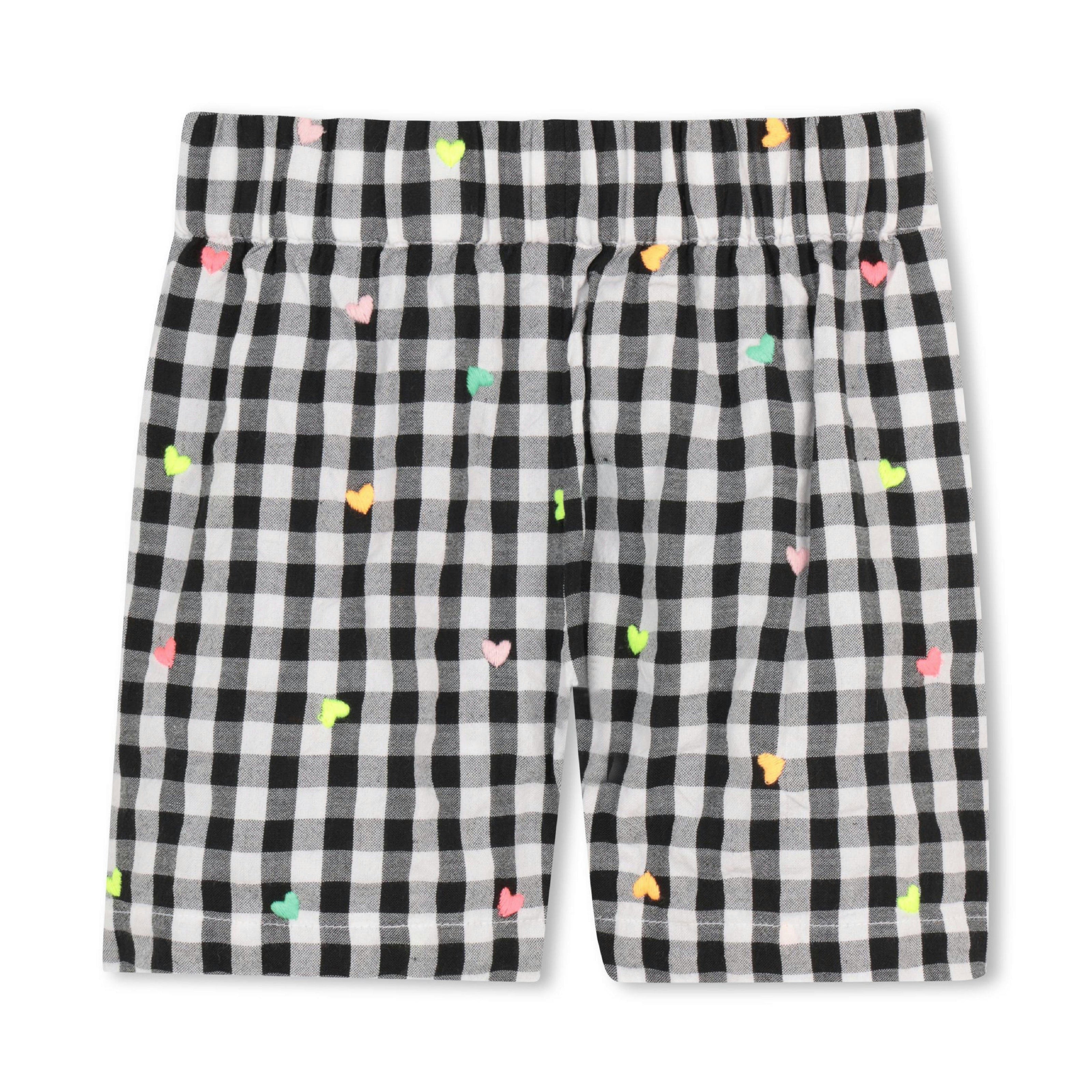 White Heart Tee & Check Shorts Set