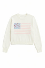 Tiegan White American Flag Sweater